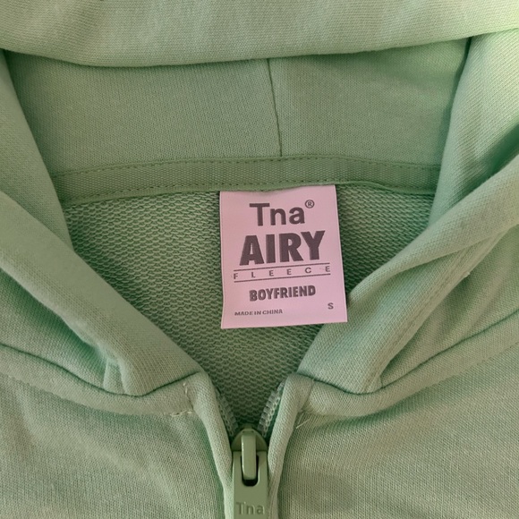 TNA neon green zip up hoodie “airy fleece” - Picture 2 of 3